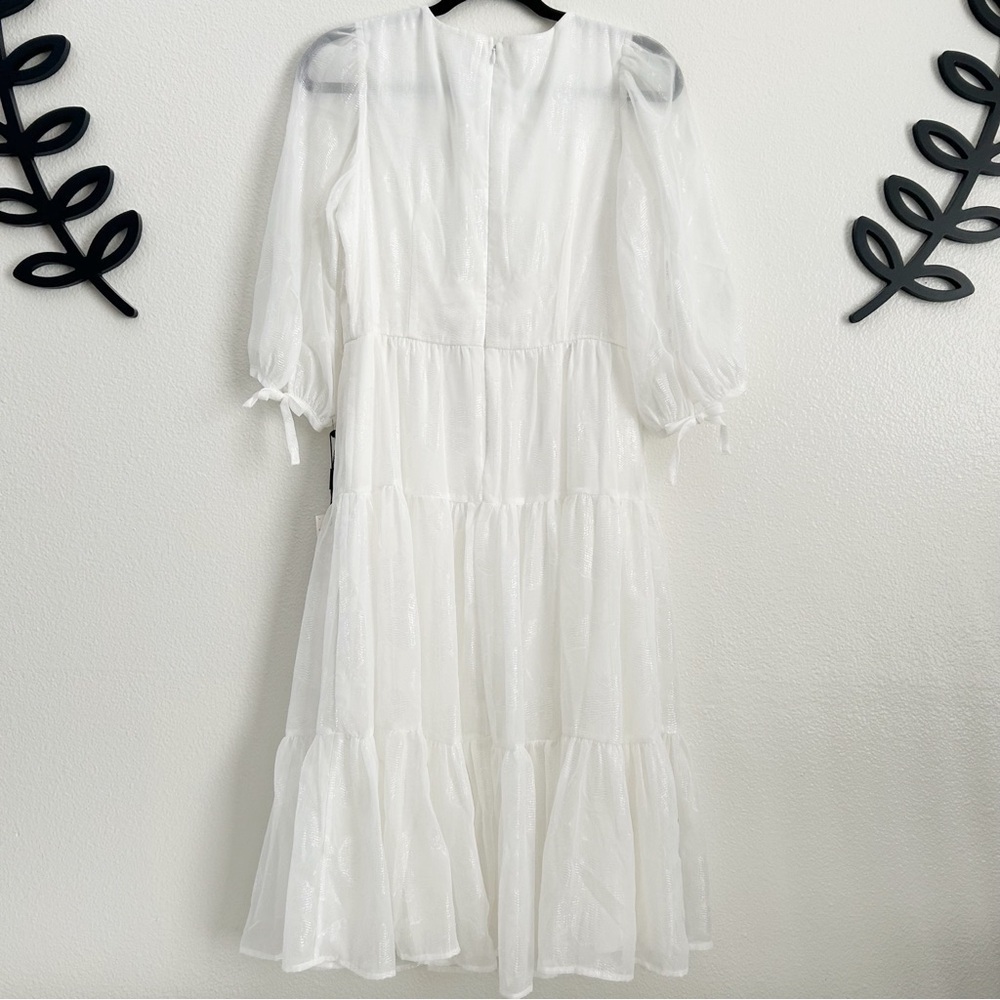 New Calvin Klein White Tiered Dress | Size 6 - Picture 6 of 8